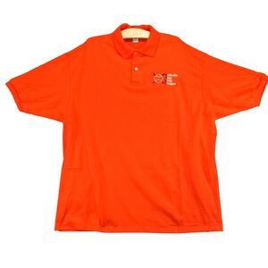 Vintage Jerzees Belleville Little League Short Sleeve Polo Shirt Size XXL Orange